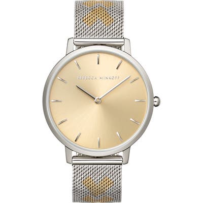 Rebecca Minkoff Major Mesh Hearts Strap Watch, 35Mm