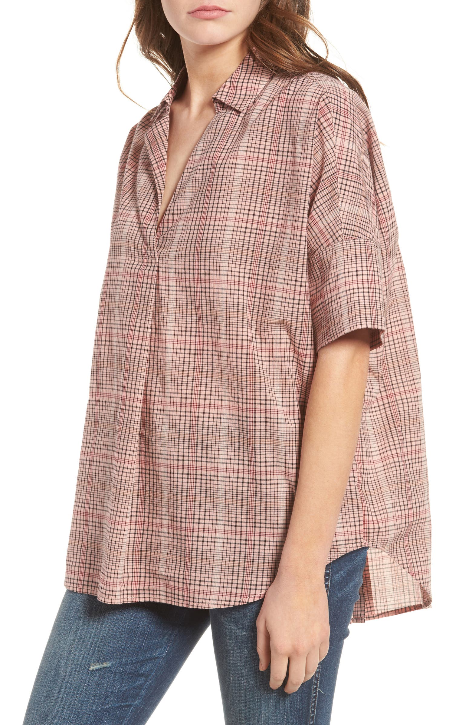 Madewell Courier Plaid Button Back Top | Nordstrom