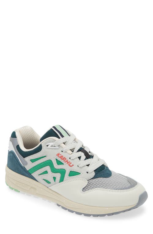 Gender Inclusive Legacy 96 Sneaker in Lily White/Island Green