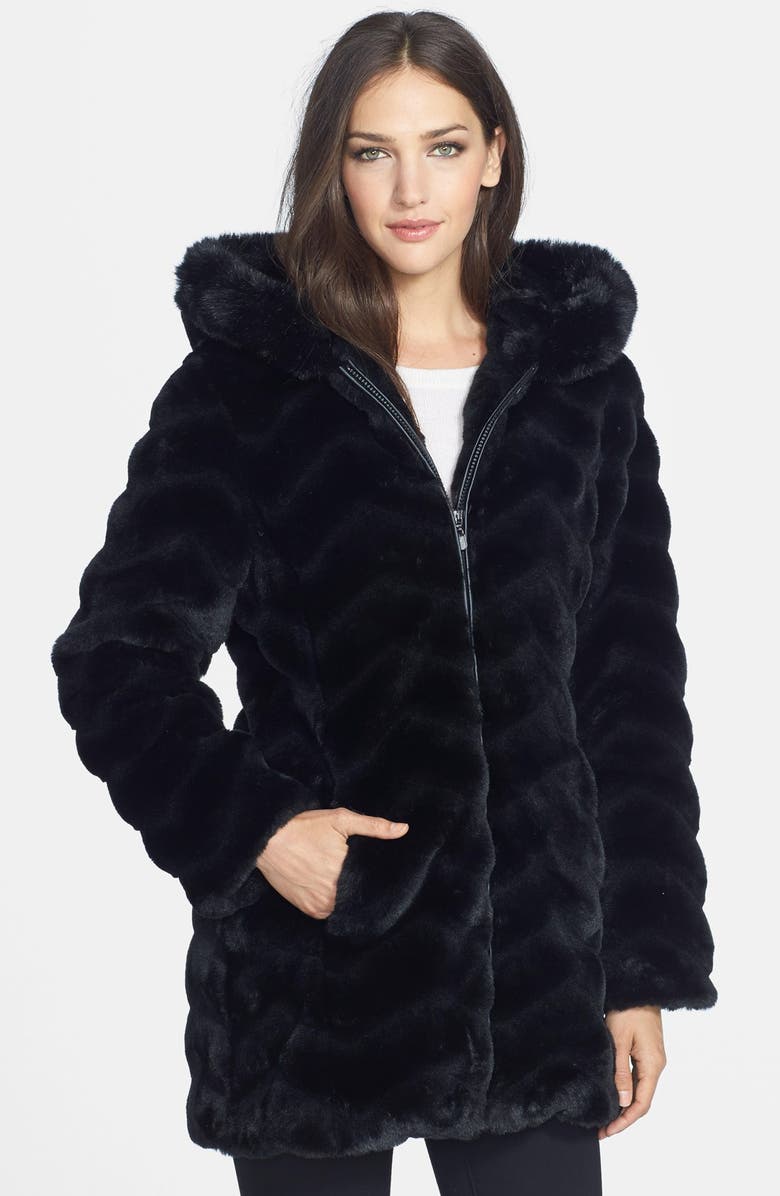 Gallery Hooded Faux Fur Topper (Regular & Petite) (Online Only) | Nordstrom