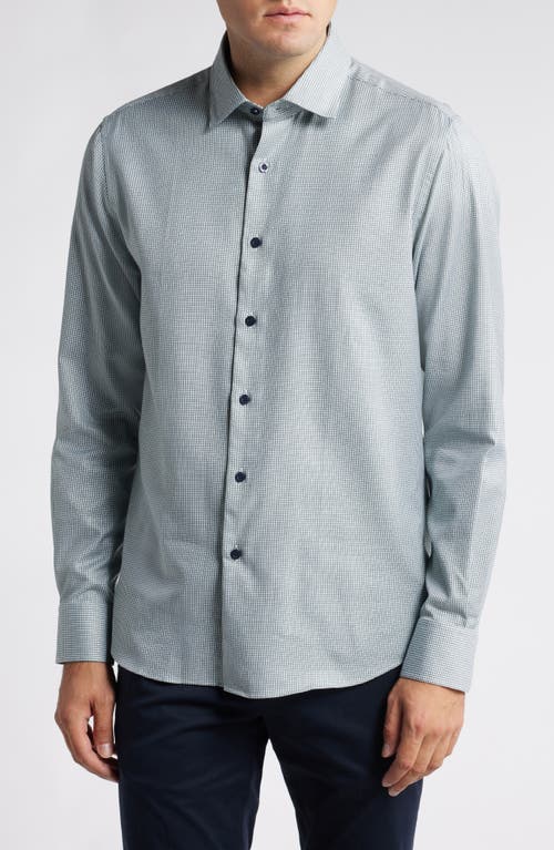 Scott Barber Neat Check Dobby Button-up Shirt In Green