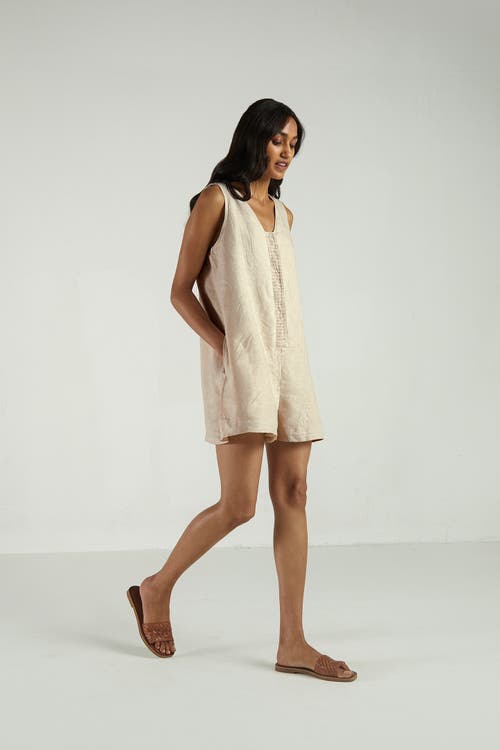 Reistor Romp And Play Romper In Beige