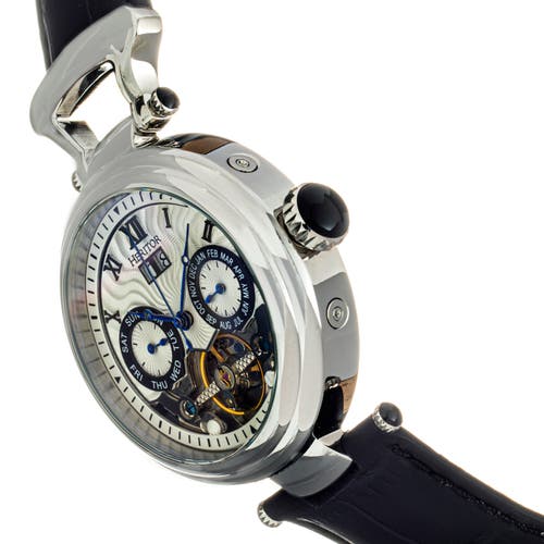 HERITOR AUTOMATIC HERITOR AUTOMATIC GANZI SEMI-SKELETON LEATHER-BAND WATCH