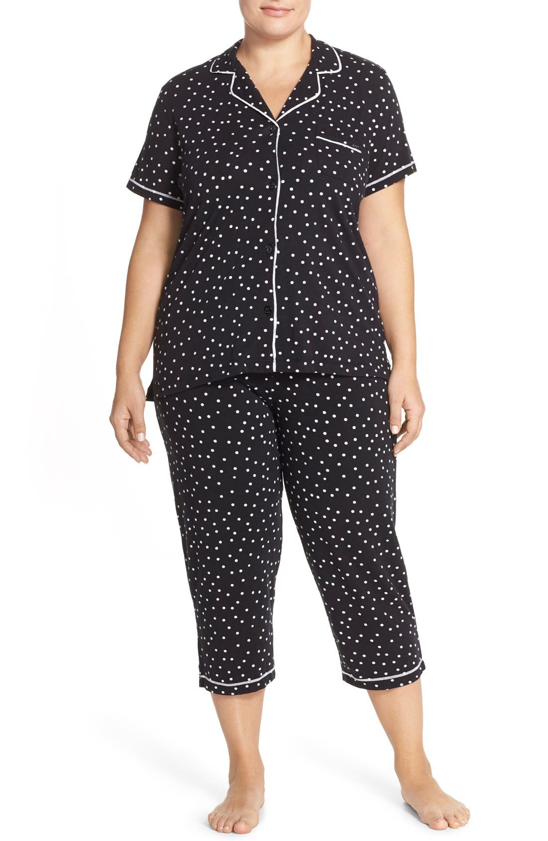 DKNY Print Jersey Capri Pajamas (Plus Size) Nordstrom