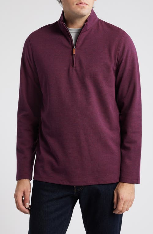 Mizzen+Main KPI Quarter Zip Pullover Sweatshirt in Wine Heather 