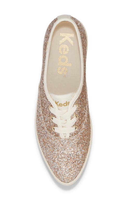 Keds ® Point Glitter Platform Sneaker In Gold Glitter