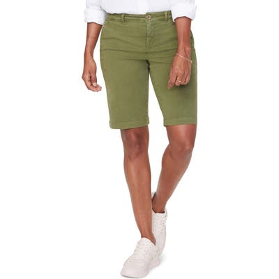 Nydj Stretch Cotton Blend Twill Bermuda Shorts, Green