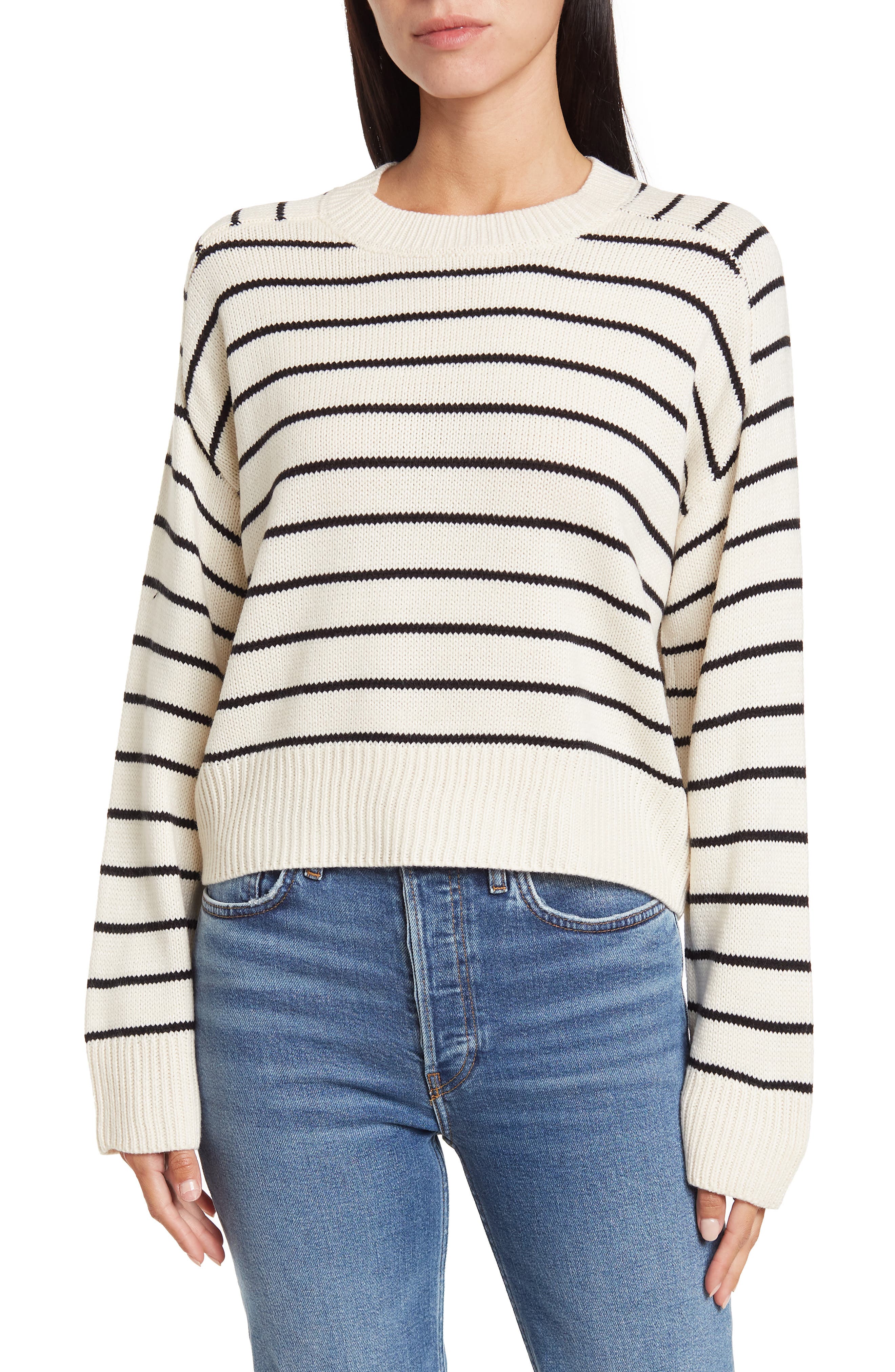 french connection sophia colorblock blouson sleeve sweater