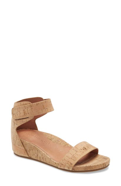 Gentle Souls By Kenneth Cole Gentle Souls Signature Gianna Wedge Sandal In Natural Suede