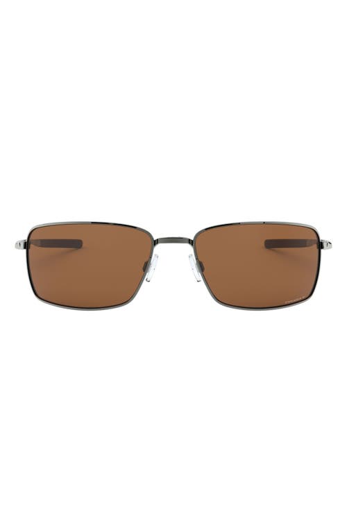 Oakley 60mm Polarized Rectangle Sunglasses In Tungsten/prizm Tungsten