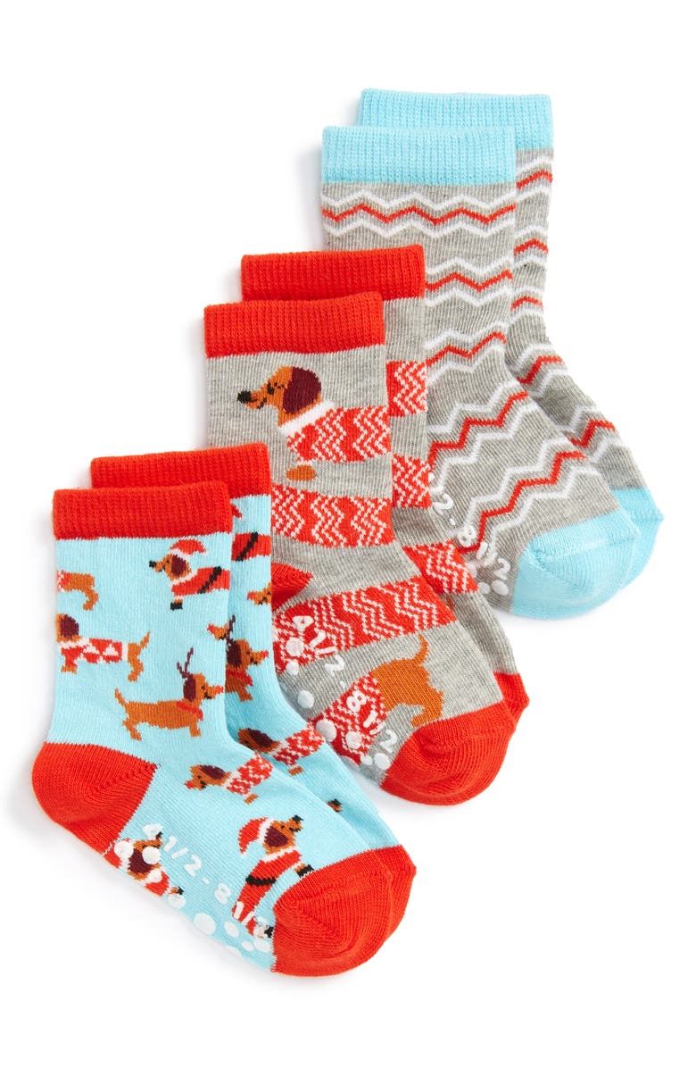 Tucker + Tate Holiday Dachshund 3-Pack Crew Socks (Toddler, Little Kid ...
