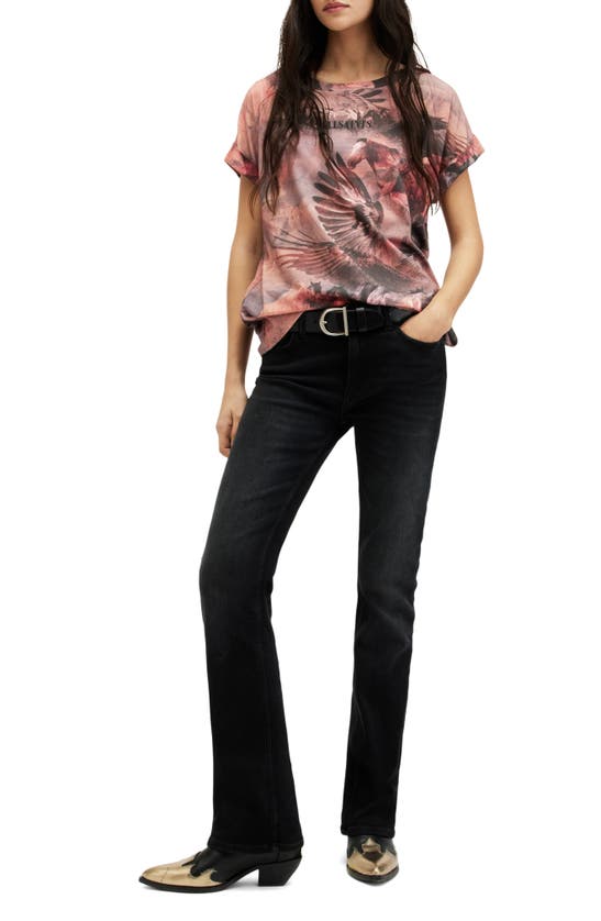 Shop Allsaints Colco Imo Cotton Graphic T-shirt In Canyon Purple