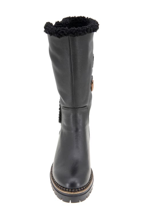 Shop Gentle Souls By Kenneth Cole Bradford Faux Shearling Trim Boot In Black Leather