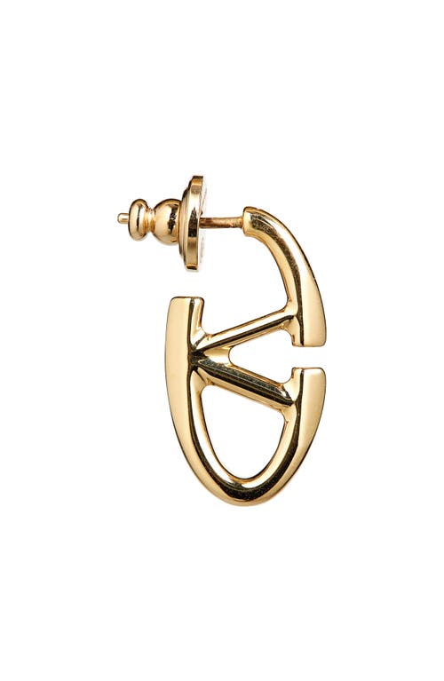 Shop Valentino Garavani The Bold Edition Vlogo Hoop Earrings In Cs4 Oro 18