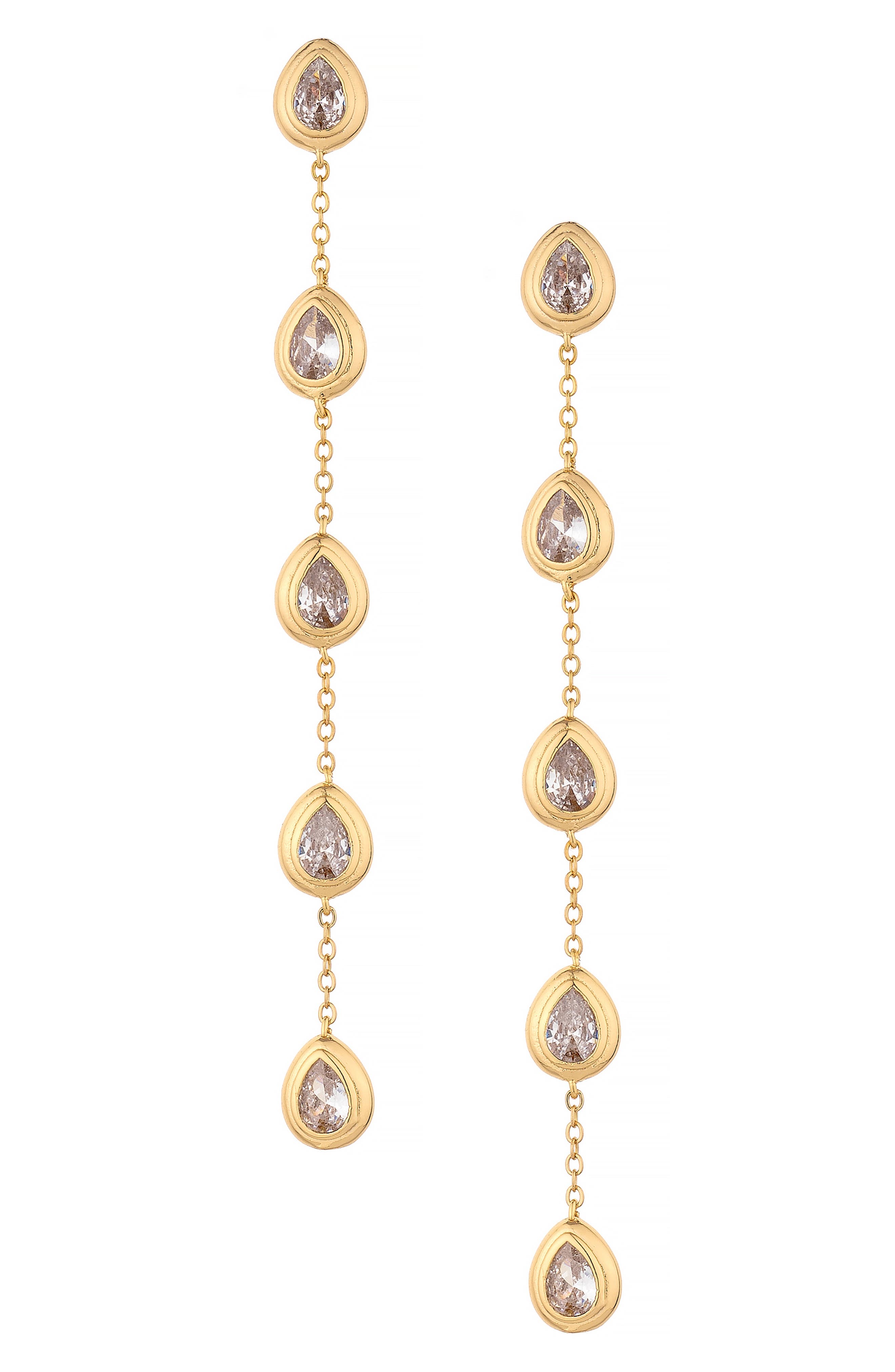 Ettika Crystal Teardrop Linear Drop Earrings Nordstrom