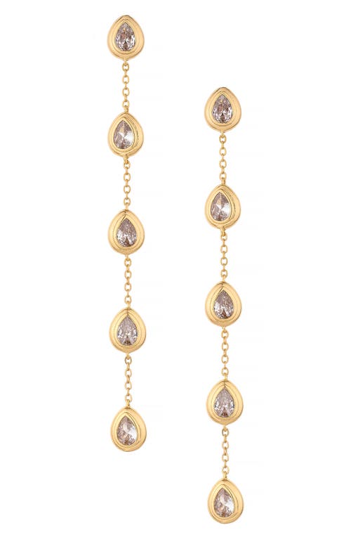 Ettika Crystal Teardrop Linear Drop Earrings in Gold at Nordstrom