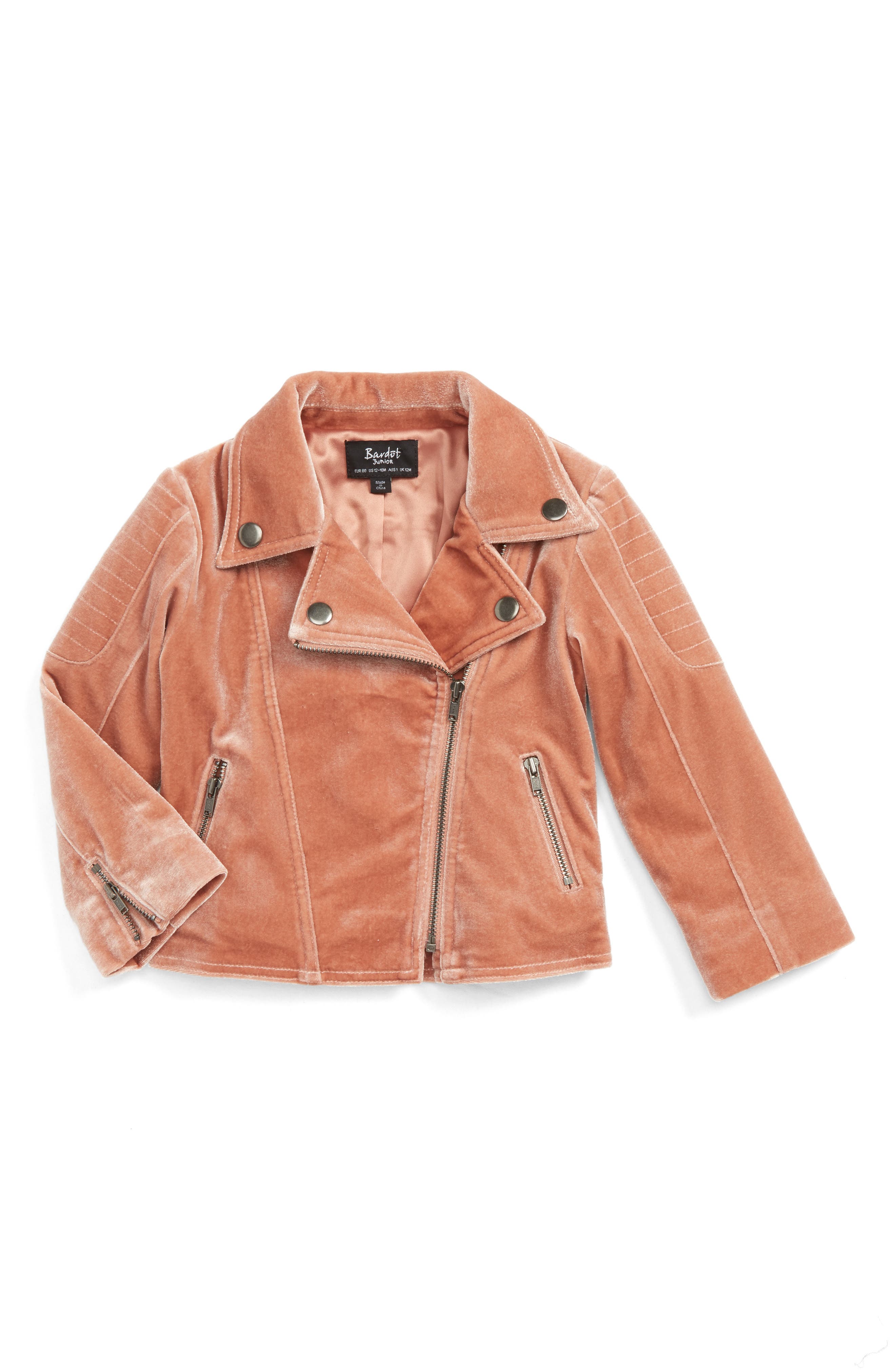 Bardot Junior Velour Biker Jacket (Baby Girls & Toddler Girls) Nordstrom