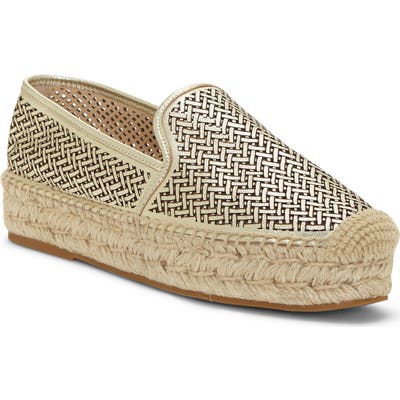 Vince Camuto Hamorra Cutout Flatform Espadrille, Metallic