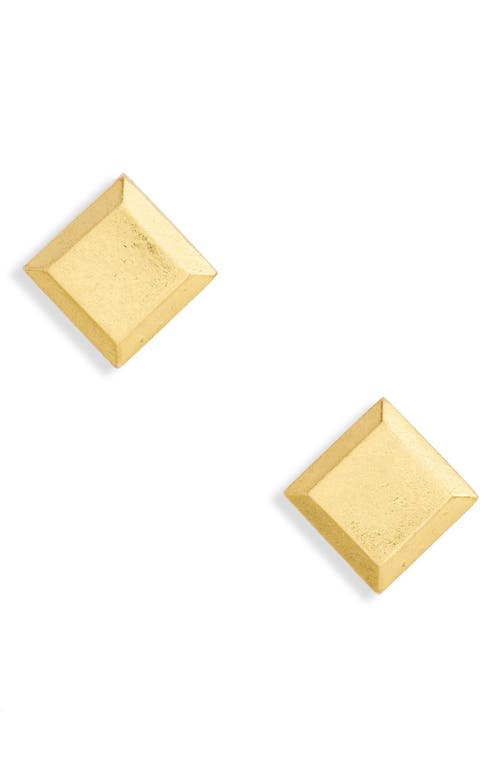 Madewell Square Stud Earrings in Vintage Gold at Nordstrom