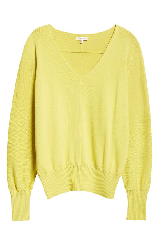 Shop Lafayette 148 Dolman Sleeve Cotton & Silk Sweater In Bright Citrine