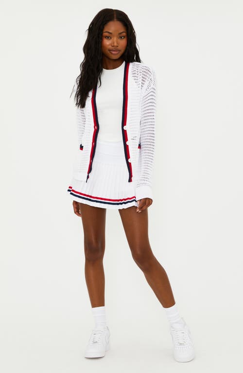 Shop Beach Riot Gene Open Stitch Cotton Cardigan In Americana