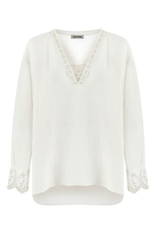 Nocturne Stone Embroidered Blouse in at Nordstrom