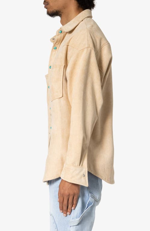 Shop Mnml Sand Faux Suede Shirt Jacket In Tan