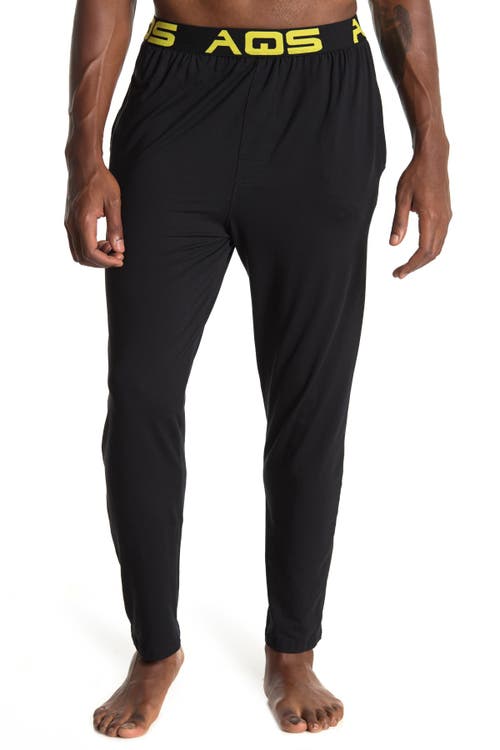 Shop Aqs Slim Fit Lounge Pants In Black W/yellow