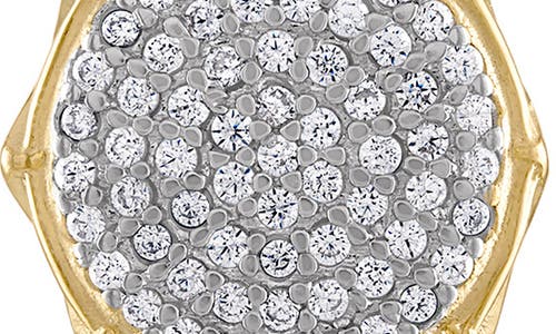 Fzn Pavé Cubic Zirconia Stud Earrings In Yellow Gold