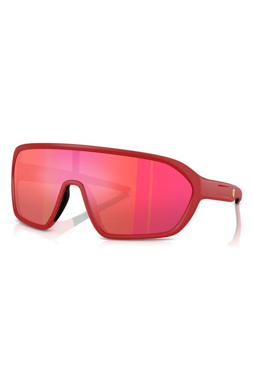 Shop Scuderia Ferrari 42mm Mirrored Pillow Sunglasses In Matte Red