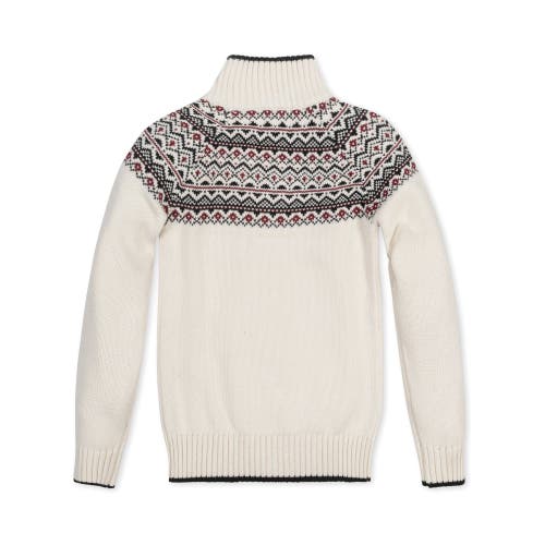 Shop Hope & Henry Boys' Organic Half Zip Ski Sweater, Kids In Ivory City Fair Isle