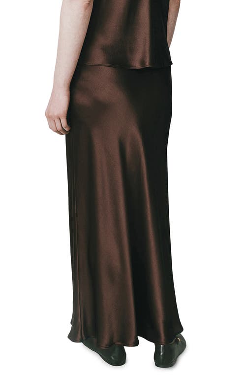 Shop Rue Sophie Rivoli Silk Maxi Skirt In Russet