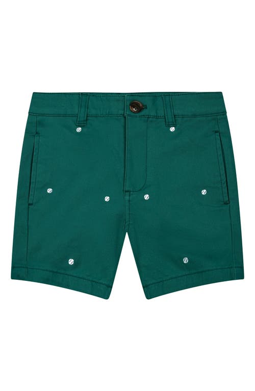 Brooks Brothers Kids' Tennis Ball Embroidered Cotton Chino Shorts Green Dark at Nordstrom,