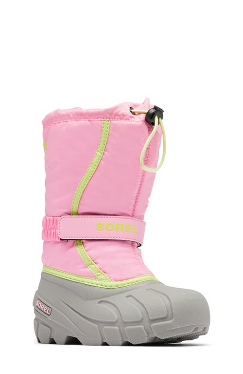 Sorel Kids' Flurry Weather Resistant Snow Boot In Blooming Pink/chrome Grey