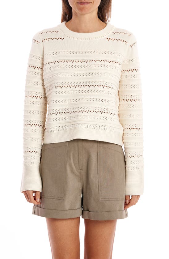 La Ligne Open Stitch Crewneck Sweater In Ivory