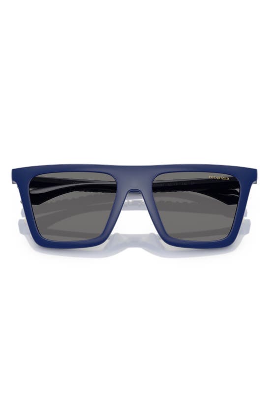 Versace 53mm Polarized Rectangular Sunglasses In Blue
