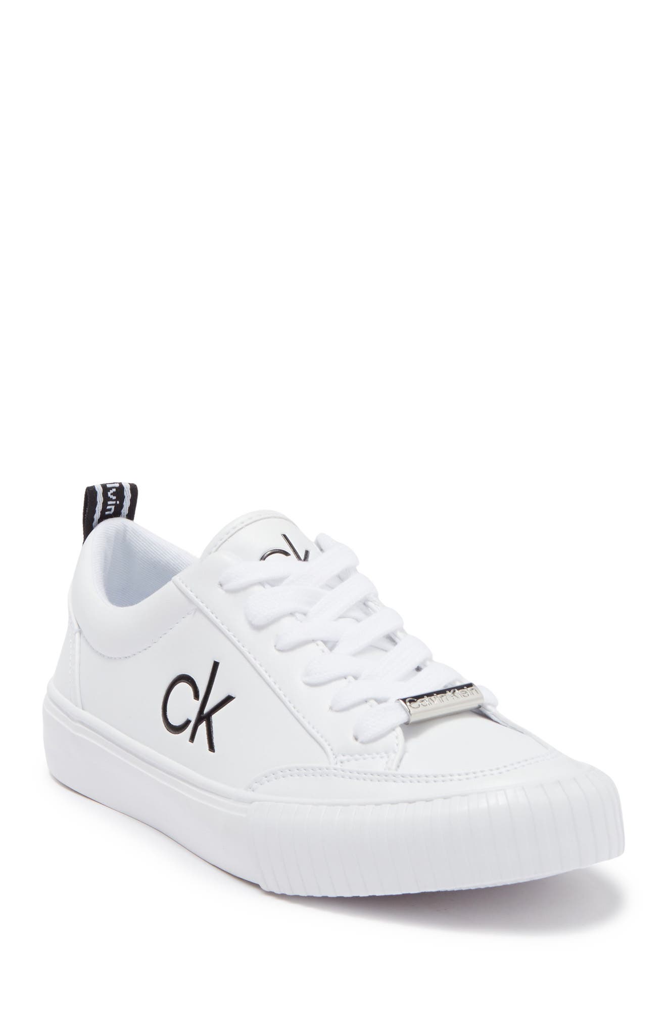 Calvin Klein Clariss Lace Up Logo Sneaker In Open White32