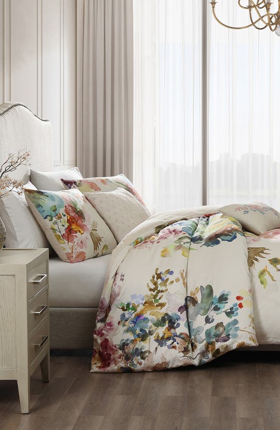 Bebejan Antique Flowers 5-piece Reversible Comforter Set In White
