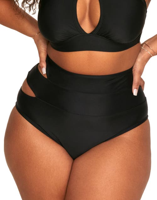 Shop Adore Me Demi Swimwear High Waist Bikini Bottom In Black