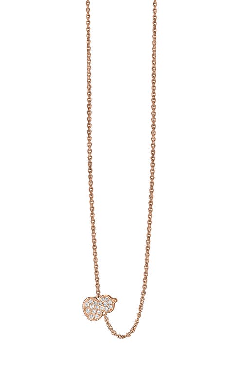 Petite Wulu Diamond Pendant Necklace in Rose Gold