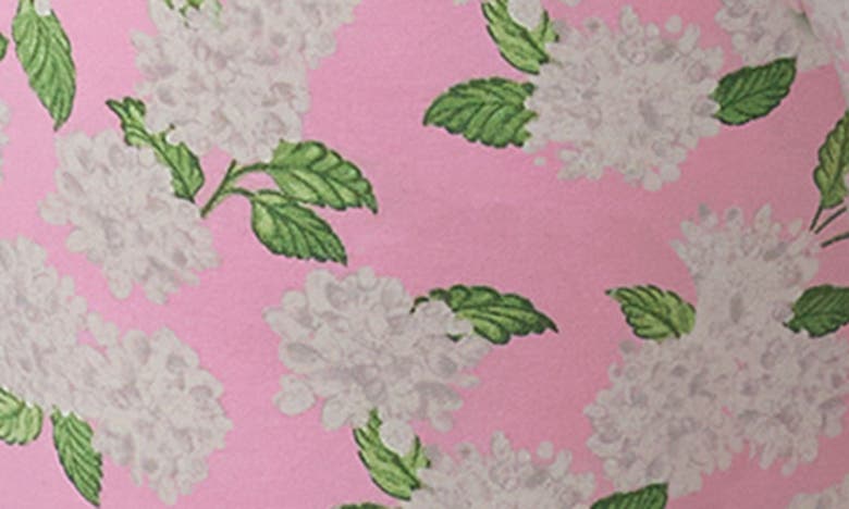 Shop Bedhead Pajamas Print Stretch Organic Cotton Jersey Crop Pajamas In Pink Summer Hydrangea