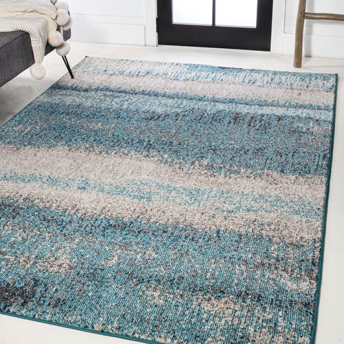 Jonathan Y Contemporary Pop Modern Abstract Vintage Area Rug In Cream/turquoise