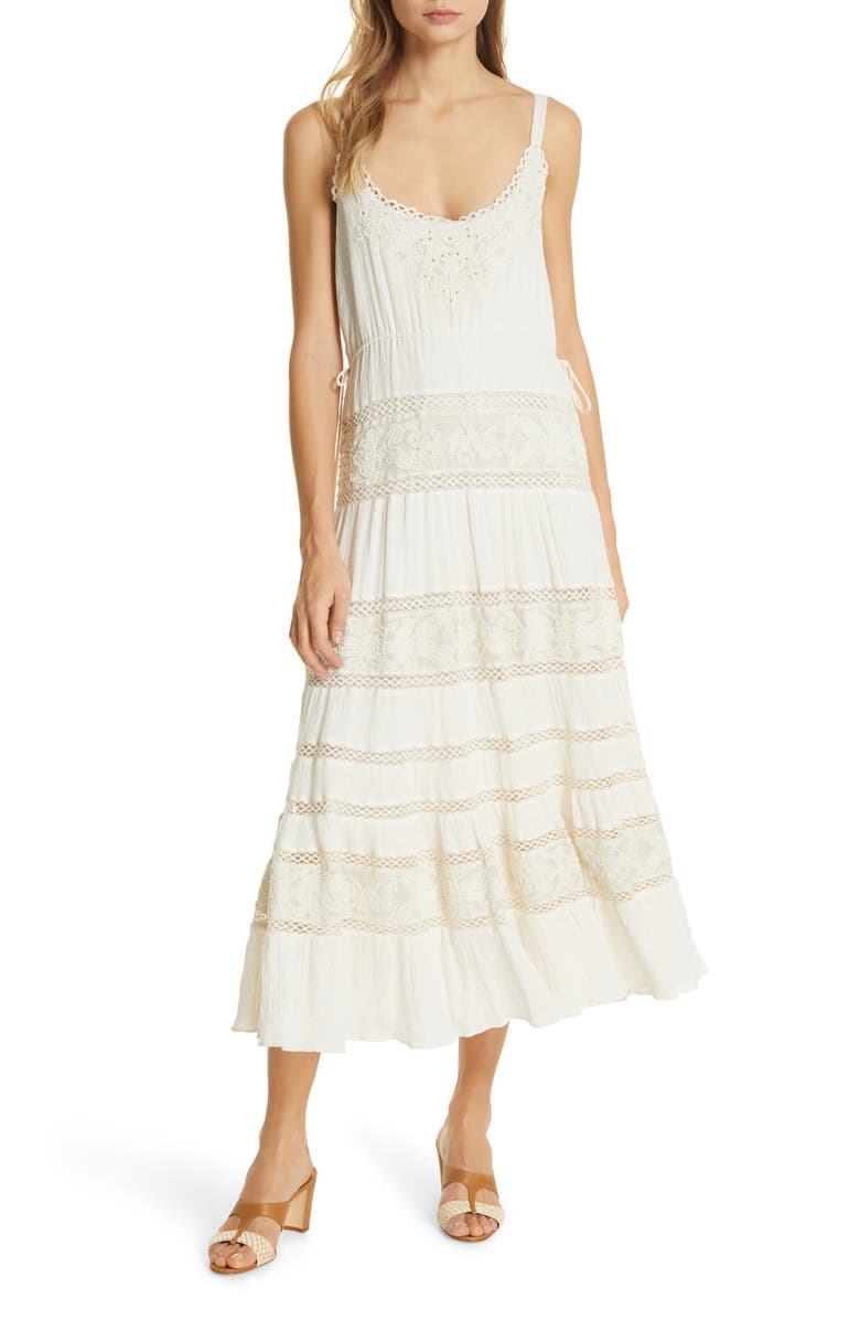 Chateau Beaded Lace Midi Dress