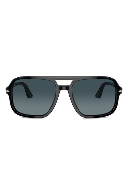 Persol 58mm Polarized Pilot Sunglasses in Black at Nordstrom