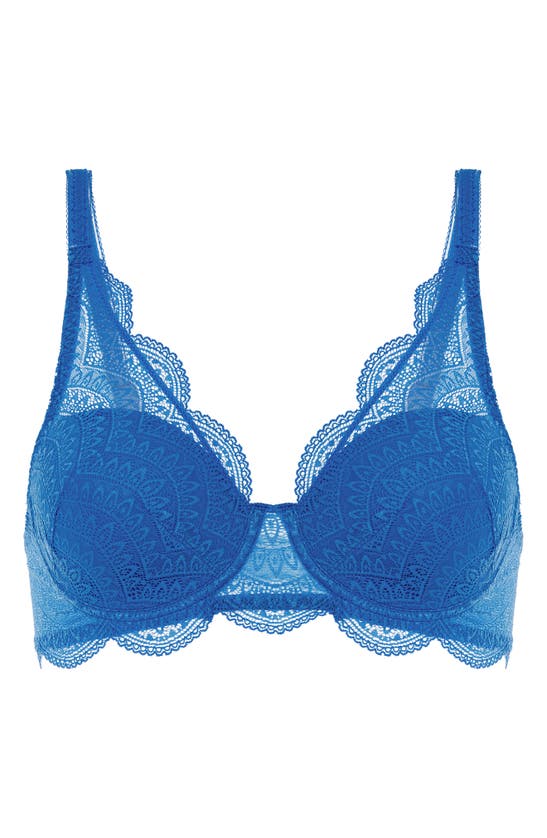 Simone Perele Karma Underwire Lace Demi Bra In Myosotis Blue