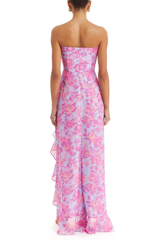 Shop Amanda Uprichard Eden Floral Strapless Gown In Midsummer
