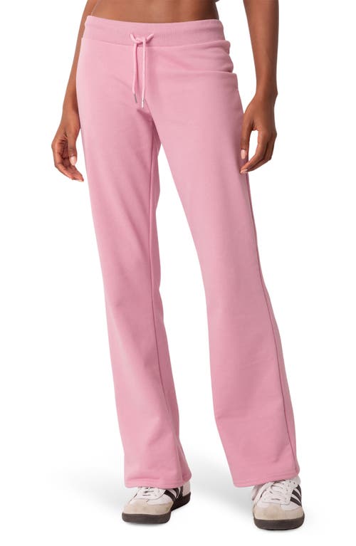 EDIKTED Malibu Low Rise Flare Sweatpants in Pink at Nordstrom, Size X-Large