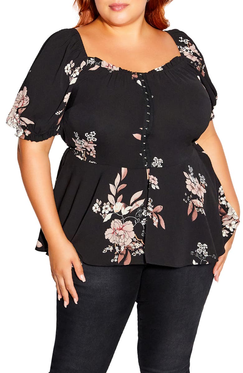 City Chic Quirky Corset Peplum Blouse | Nordstrom