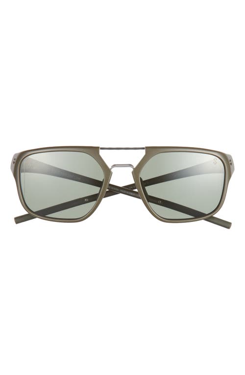 Line 56mm Square Sport Sunglasses in Matte Dark Green /Green Polar