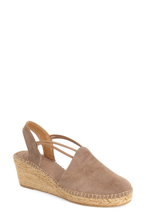 'Tremp' Slingback Espadrille Sandal in Taupe Suede